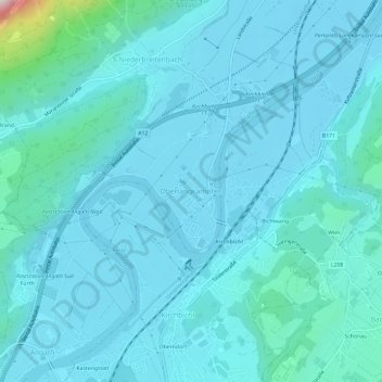 Mappa topografica Oberlangkampfen, altitudine, rilievo