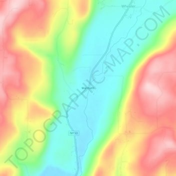Mappa topografica Marshalls, altitudine, rilievo