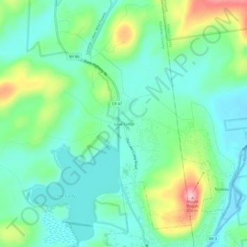 Mappa topografica Lake Colby, altitudine, rilievo