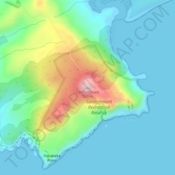 Mappa topografica Sandymount, altitudine, rilievo