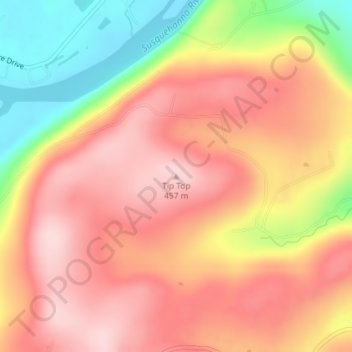 Mappa topografica Tip Top, altitudine, rilievo