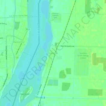 Mappa topografica Sombra, altitudine, rilievo