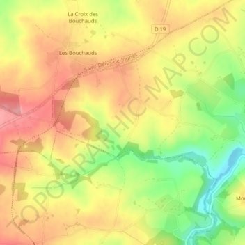 Mappa topografica Les Étanchats, altitudine, rilievo