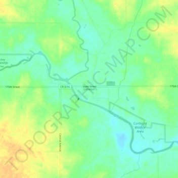 Mappa topografica Littleton, altitudine, rilievo