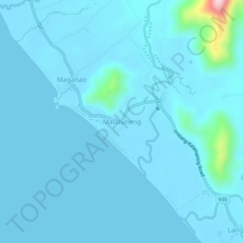 Mappa topografica Malatuneng, altitudine, rilievo