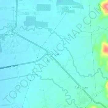Mappa topografica Antongalon, altitudine, rilievo