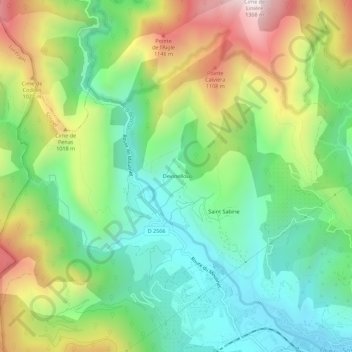 Mappa topografica Devinellou, altitudine, rilievo
