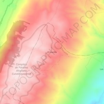 Mappa topografica El Hatillo, altitudine, rilievo