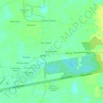Mappa topografica Walston Switch, altitudine, rilievo