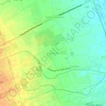 Mappa topografica San Isidro, altitudine, rilievo