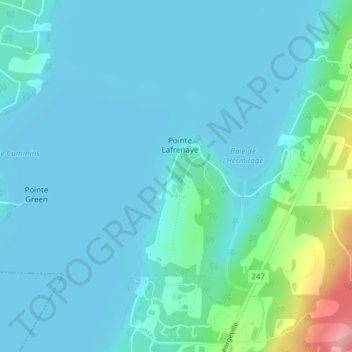 Mappa topografica Club-Hermitage, altitudine, rilievo