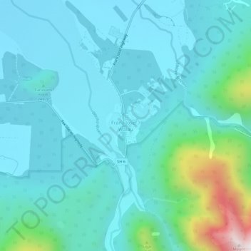 Mappa topografica Franz Josef, altitudine, rilievo