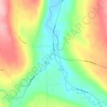 Mappa topografica Locke, altitudine, rilievo