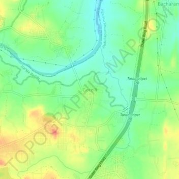 Mappa topografica Gorelli, altitudine, rilievo