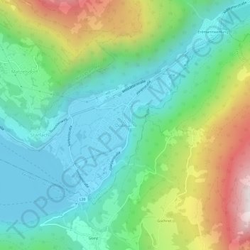 Mappa topografica Döbriach, altitudine, rilievo
