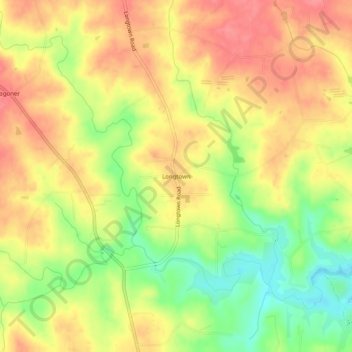 Mappa topografica Longtown, altitudine, rilievo