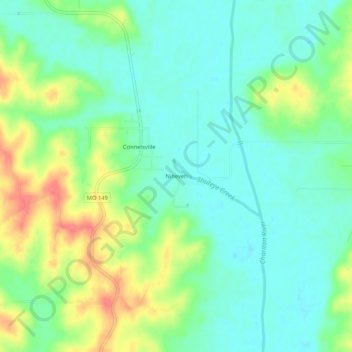 Mappa topografica Nineveh, altitudine, rilievo