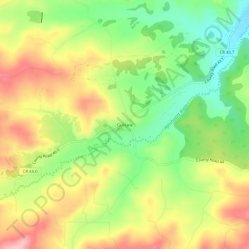 Mappa topografica Gulnare, altitudine, rilievo