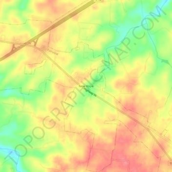 Mappa topografica New Hope, altitudine, rilievo