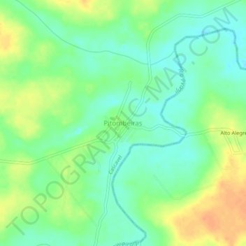 Mappa topografica Pitombeiras, altitudine, rilievo