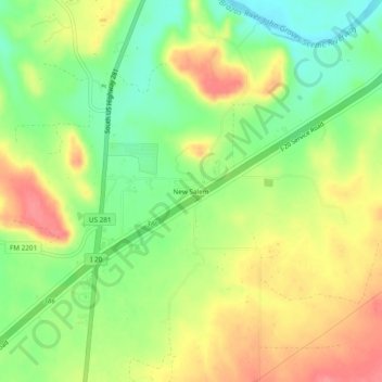 Mappa topografica New Salem, altitudine, rilievo
