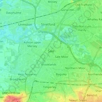 Mappa topografica Sale, altitudine, rilievo