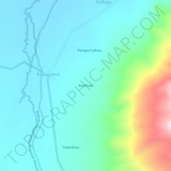 Mappa topografica Acathuta, altitudine, rilievo