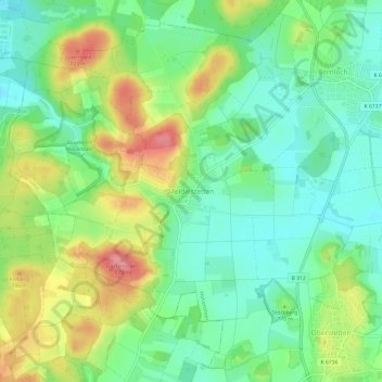 Mappa topografica Meidelstetten, altitudine, rilievo