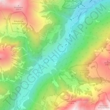 Mappa topografica Juns, altitudine, rilievo
