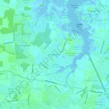 Mappa topografica Denton Manor, altitudine, rilievo