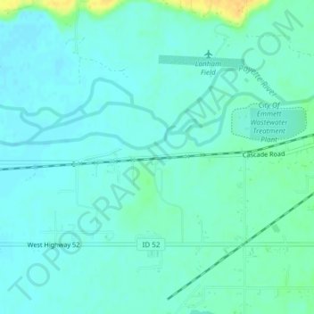 Mappa topografica Del Monte, altitudine, rilievo