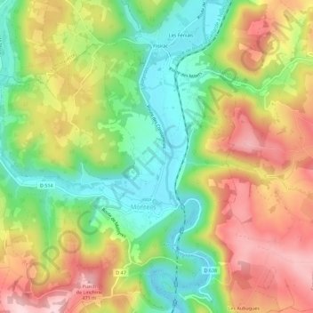 Mappa topografica La Capelle, altitudine, rilievo