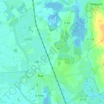 Mappa topografica Larronville, altitudine, rilievo