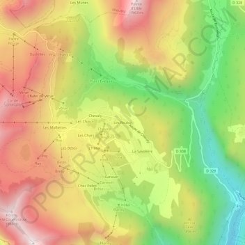 Mappa topografica Les Reuloz, altitudine, rilievo