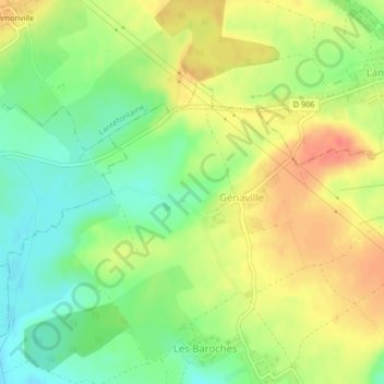 Mappa topografica Burotte, altitudine, rilievo