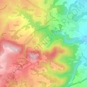 Mappa topografica Les Ballages, altitudine, rilievo