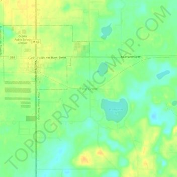 Mappa topografica Pine Grove, altitudine, rilievo