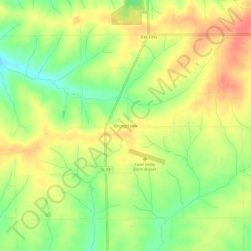 Mappa topografica Georgetown, altitudine, rilievo