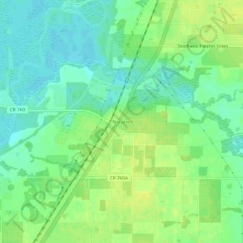Mappa topografica Nocatee, altitudine, rilievo