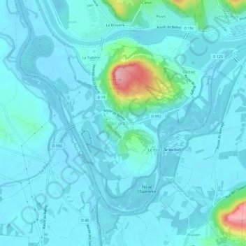 Mappa topografica Cordon, altitudine, rilievo