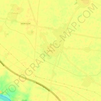 Mappa topografica Baldeo, altitudine, rilievo