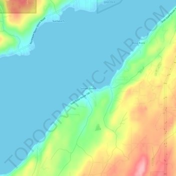 Mappa topografica Sunset Beach, altitudine, rilievo