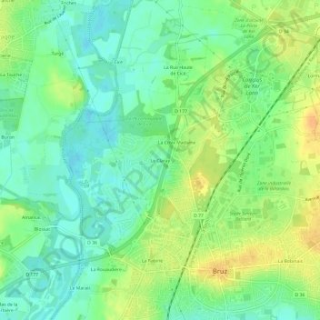 Mappa topografica Le Claray, altitudine, rilievo