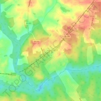 Mappa topografica Pilkinton, altitudine, rilievo