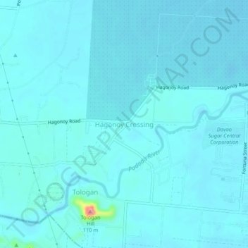 Mappa topografica Hagonoy Crossing, altitudine, rilievo