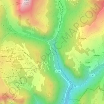Mappa topografica Les Côtes, altitudine, rilievo