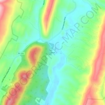 Mappa topografica Hewitt, altitudine, rilievo