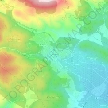 Mappa topografica Figanières, altitudine, rilievo