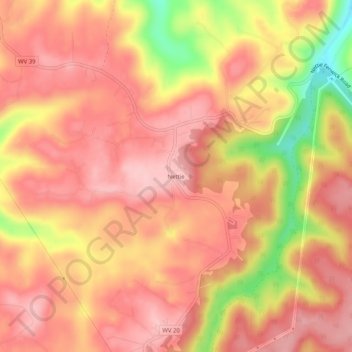 Mappa topografica Nettie, altitudine, rilievo