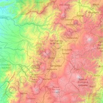 Mappa topografica Cochapamba, altitudine, rilievo